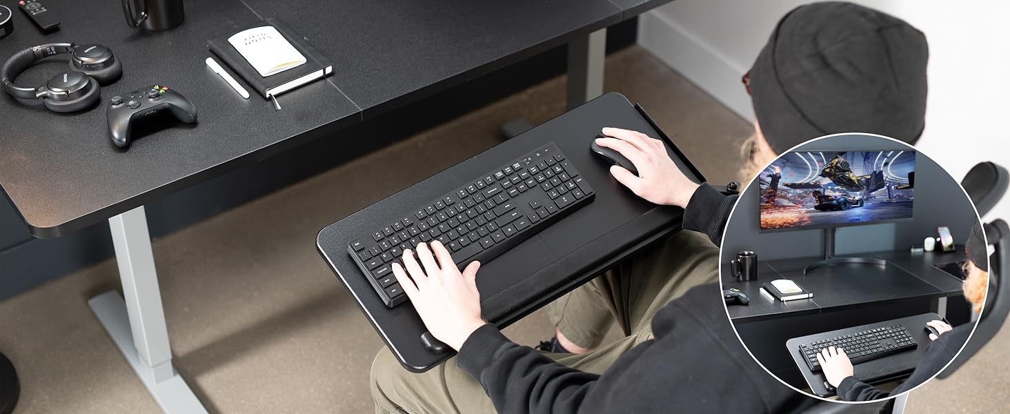chair mount keyboard tray