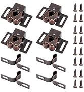 Cabinet Latch 4 Pack Double Roller Catch with 16 Screws Door Catches Latches Hardware for Cupboar...
