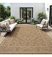MontVoo-Outdoor Rug-Patio Rug 6x9 ft Polypropylene Indoor Outdoor Rugs Outdoor Carpet for Patio D...