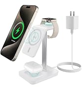 3 in 1 Wireless Charging Station for Apple Devices, 15w Fast Charger for MagSafe, Magnetic Wirele...