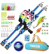 YONGZHI Kids Fishing Rod and Reel Combo,Light Weight Fishing Pole with Spincast Fishing Reel Tack...