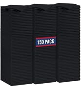 GLIMGLINT Black Microfiber Cleaning Cloth,150PK Reusable Cleaning Rags,Highly Absorbent Shop Rags...