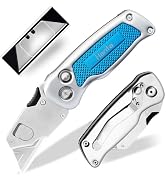 Harita Box Cutter Utility Knife with Quick Change Blades, Stainless Steel Body, Back-lock Mechani...
