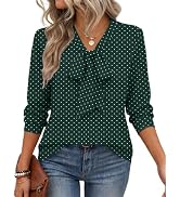 Zeagoo Blouses for Women Bow Tie Neck Chiffon Long Sleeve Shirt Work Tops | Business casual outfi...