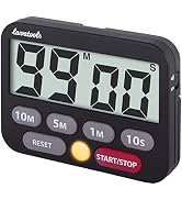 Lavatools KT3 Kitchen Timer &amp; Stopwatch, Large Digits, Loud Alarm, Mute Function, Quick-Set Butto...