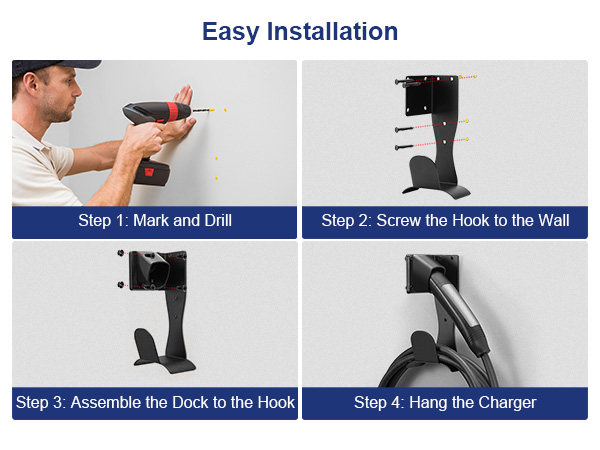 tesla nacs charger cable cord holder wall mount connector holster dock X Y 3 S gen 3 accessory