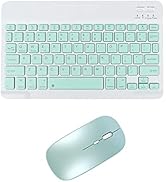Wireless Bluetooth Keyboard and Mouse Combo, Ultra-Thin 2.4 GHz Wireless Keyboard and Mouse for i...