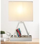 Briever USB C Touch Control Table Lamp, 3-Way Dimmable Desk Lamp with USB C &amp; USB A and AC Outlet...