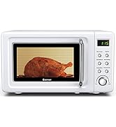COSTWAY Retro Countertop Microwave Oven, 0.7Cu.ft, 700-Watt, High Energy Efficiency, 5 Micro Powe...