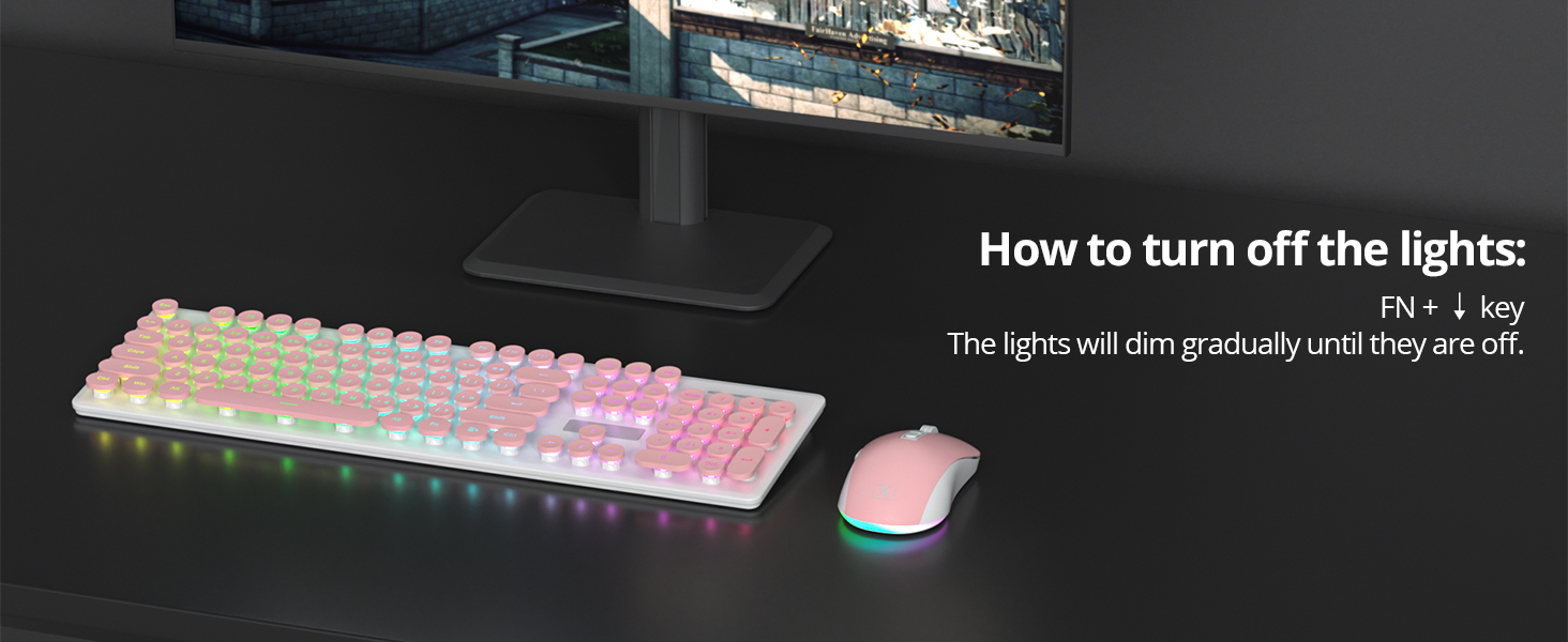 light up keyboard and mouse wireless