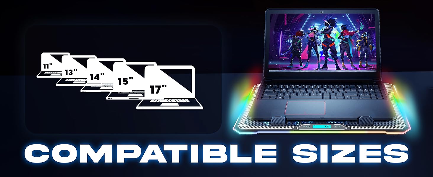 cool computer gadgets rgb laptop cooling pad stand for desk with fan gaming lap accessories usb hub 