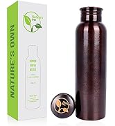Nature's Own Pure Copper Water Bottle 1000ml – 34 Oz Extra Large – An Ayurvedic Pure Copper Water...