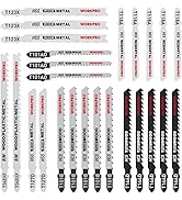 WORKPRO 25-Piece T-Shank Jig Saw Blade Set with Storage Case, Made with HCS/HSS/BIM, Assorted Bla...