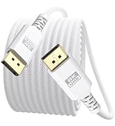 UVOOI 8K White DisplayPort Cable 20FT, Display Port 1.4 Cable DP Cord (8K@60Hz, 5K@60Hz, 4K@144Hz...