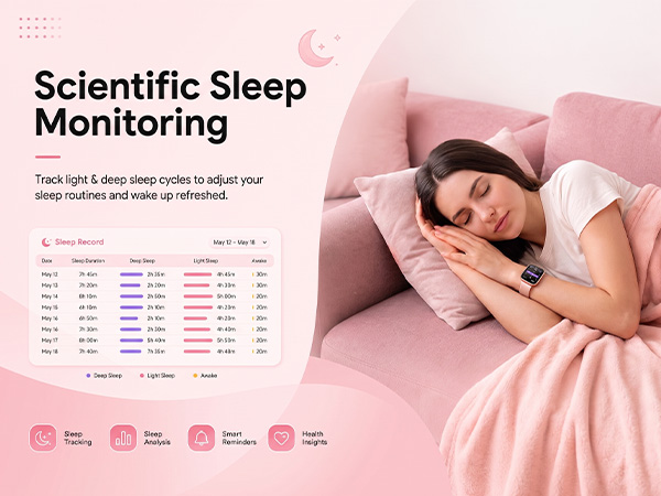 Track light &amp; deep sleep cycles to adjust your sleep routines and wake up refreshed.