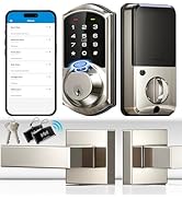 Veise VE07-L Fingerprint Smart Locks for Front Door with 2 Lever Handle Set, App Control, Keyless...