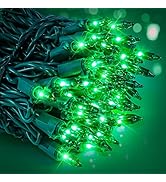 woohaha Christmas String Lights, 120V UL Certified 2PACK 50 Count Incandescent Clear Mini Green W...