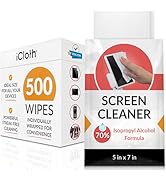 iCloth 70% IPA Screen Cleaning Wipes Safe For All Screens, Pro-Grade, Individually Wrapped, 1 Wip...