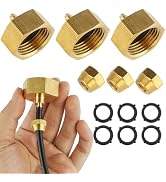 3 Set Garden Hose Adapter, Standard 3/4'' Female Thread to 1/4'' Irrigation Tubing-Brass Faucet t...