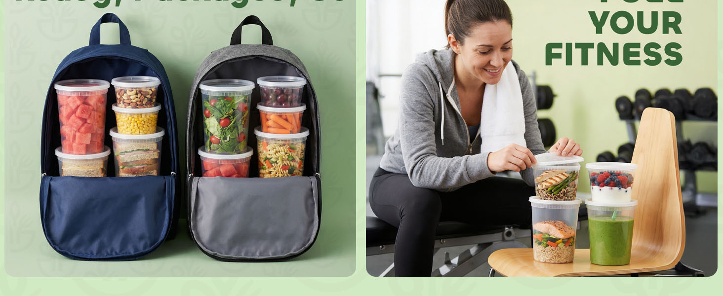 food prep containers for food, to go food containers, kitchen storage containers