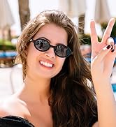 FEISEDY Retro Oval Sunglasses for Women Men 90s Narrow Small Round Shades Y2k Trendy Sunnies UV40...