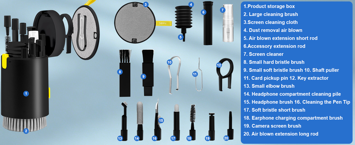 Headphone compartment cleaning pile Camera screen brush Screen cleaner Headphone brush