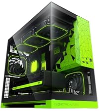 Geometric Future Model 3 Panoramic Tempered Glass Dual Chamber Micro-ATX Tower PC Case, 5 Pre-Instal...