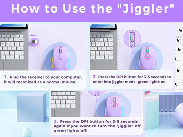 wireless mouse with jiggler inside