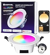 ZigBee 3.0 Recessed Lights RGBWW Smart LED Downlight 4 Inch Work with Hub Bridge/Echo Plus for AP...