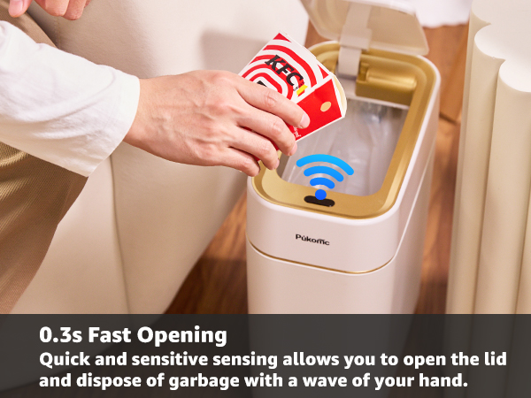 Sensor Trash Can with Touchless Lid