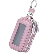 Zosgrew Car Key Case, Double-layer Leather Multifunction Car Remote Case, Key Fob Pouch with Meta...