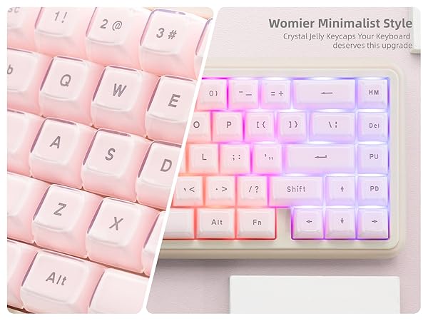 Womier Jelly Keycaps, Mechanical Keyboard for keycaps Set, OEM Profile Key Cap