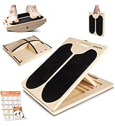 3-in-1 Slant Board &amp; 180°/360° Balance Board, Portable 6 Angle Adjustable Calf Stretcher with Tra...