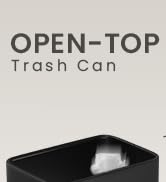 black bathroom trash can