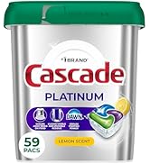 Cascade Platinum Dishwasher Pods, Dishwasher Detergent, Dish Detergent Soap, Lemon, 59 Count
