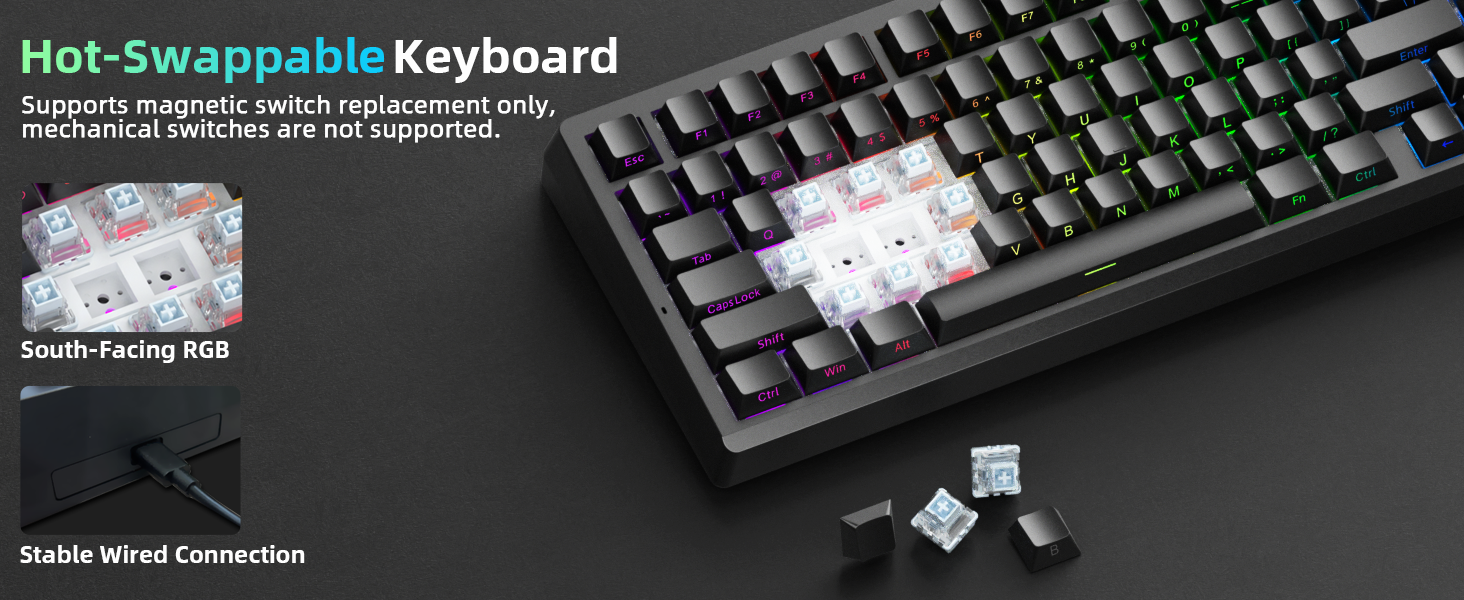 Hot swappable mechanical keyboard