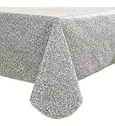 Heavy Duty Vinyl Tablecloth with Flannel Backing Waterproof Oil-Proof PVC Table Cloth Stain-Resis...