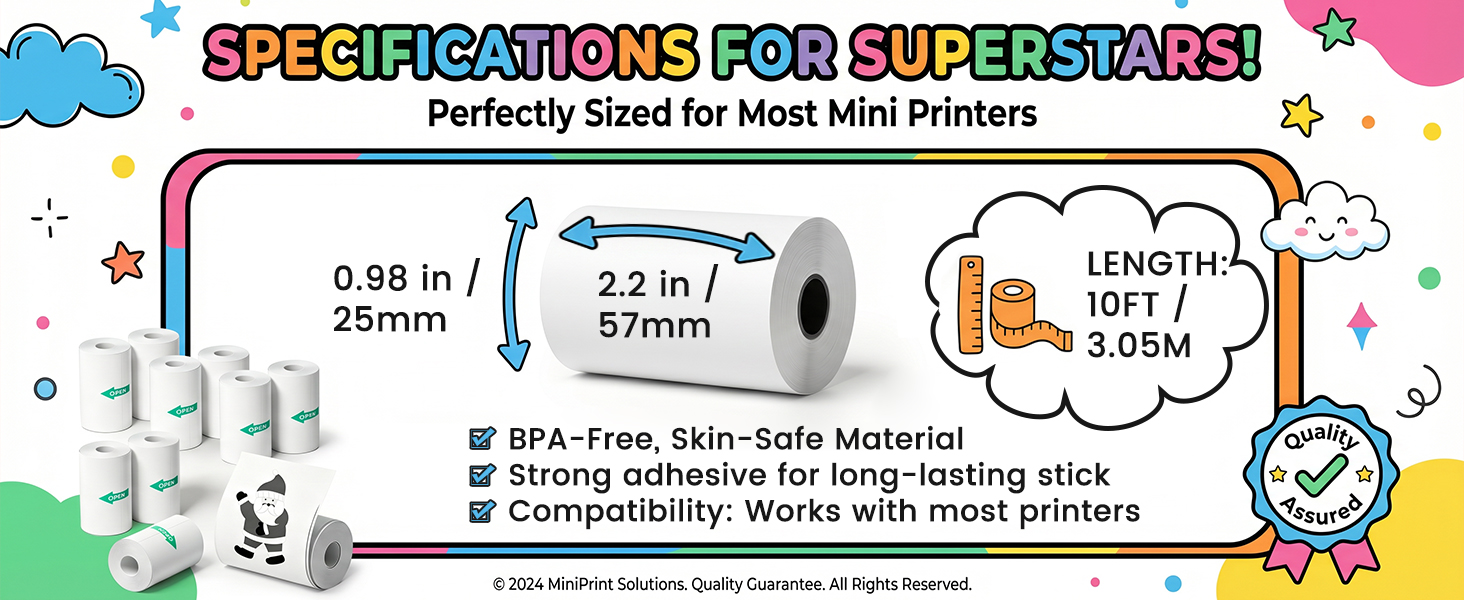 10 Rolls Sticker Paper