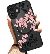 OOK Case for iPhone 16 (Compatible with MagSafe) Floral Flowers Design Translucent Phone Cover So...