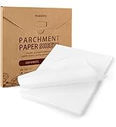 200PCS Parchment Paper Sheets, 8x8 Inch, Squares Baking Paper for Baking, Air Fryer, Steaming, Gr...