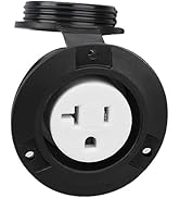 Veepeak 20 Amp Flanged Outlet 125 Volt NEMA 5-20R Household Receptacle, 2 Pole 3 Wire with Weathe...