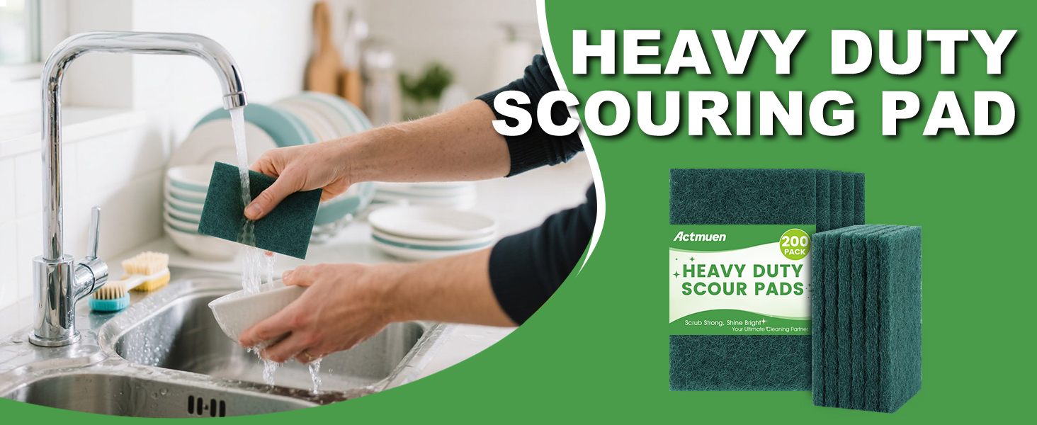 HEAVY DUTY SCOURING PADS 200 PCS