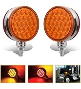 Nilight Round Double Face Fender Pedestal Light 2PCS 48LED Amber Red Brake Turn Marker Tail Light...
