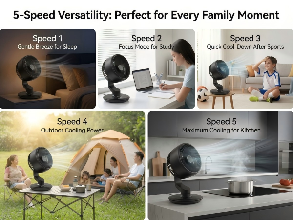 Big powerful fan with 5 speed adjustable