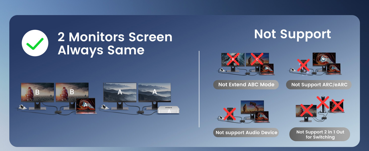 Not support extend screen 