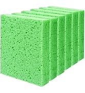 Cellulose Sponges, Large Size 4" x 6" x 1" - Heavy Duty Scrub Kitchen Sponge, Clean Tough Messes ...