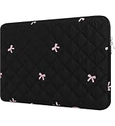 Puffy Laptop Sleeve 13-15.6 Inch Cute Quilted Laptop Case Bow Protective Soft Padded Computer Bag...