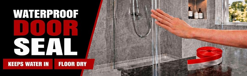waterproof door seal keeps water in floor dry