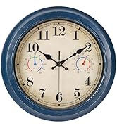 Alarllok 12 Inch Outdoor Clock with Thermometer and Hygrometer Combo, Waterproof Indoor Outdoor W...