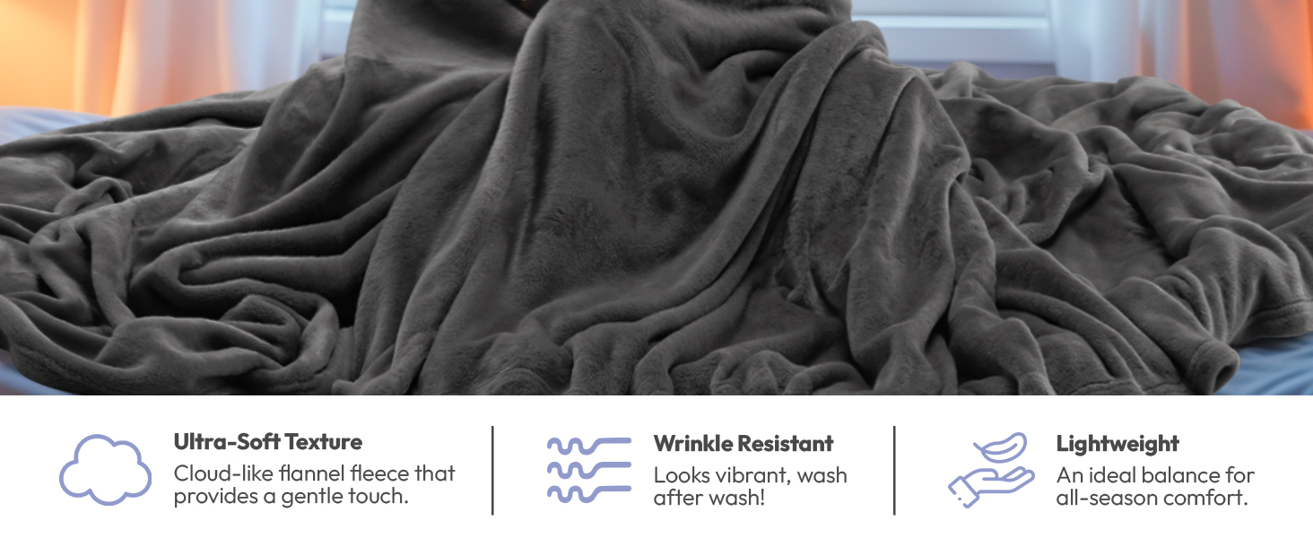 grey fleece blanket